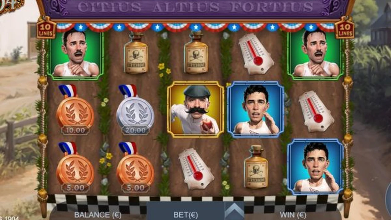 St. Louis 1904 gameplay showing reels and controls