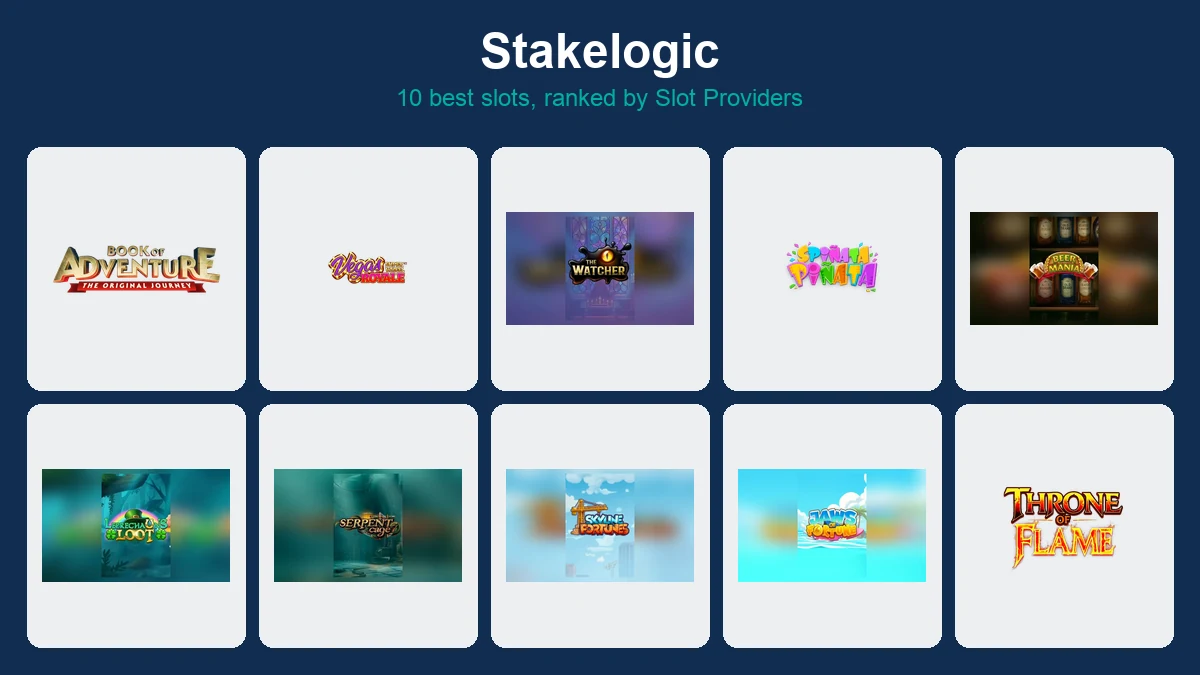 Stakelogic - 10 best slots at a glance