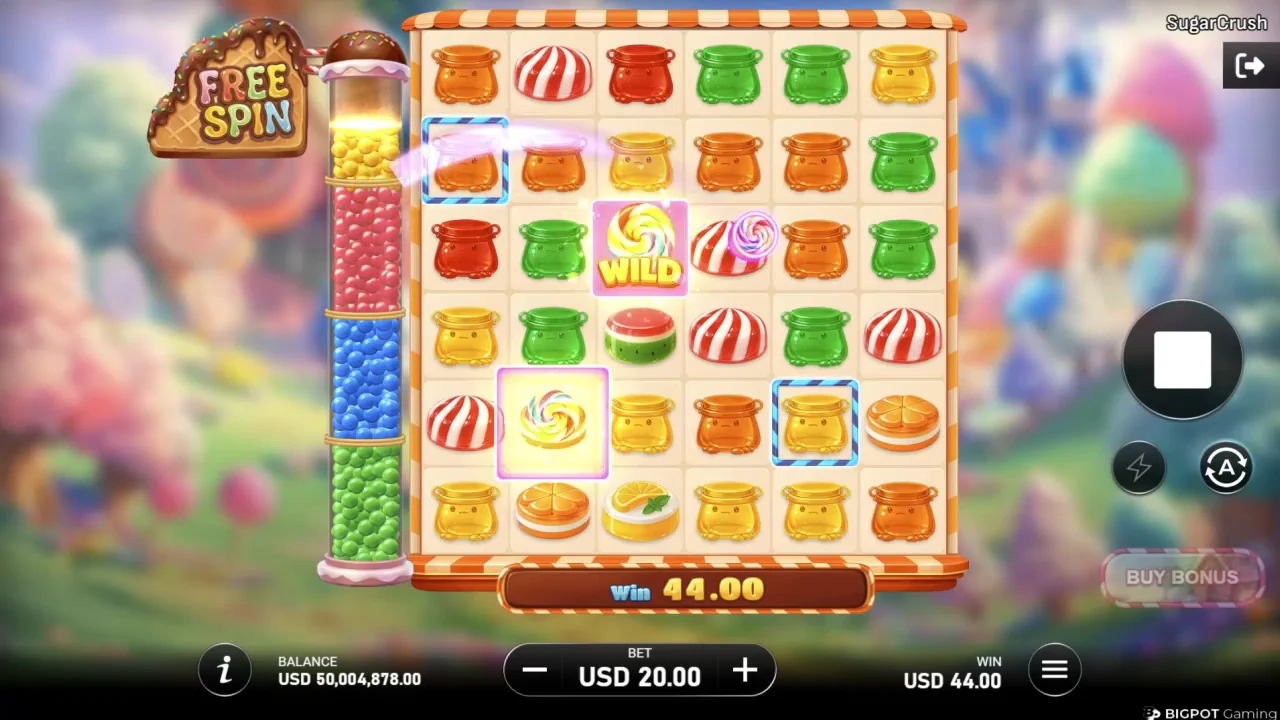 Sugar Crush loaded gameplay interface with active controls visible