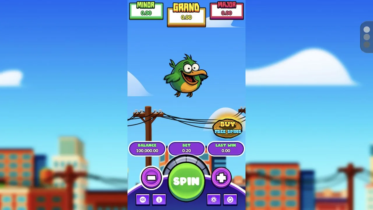 Tappy Bird loaded gameplay interface with the game controls visible