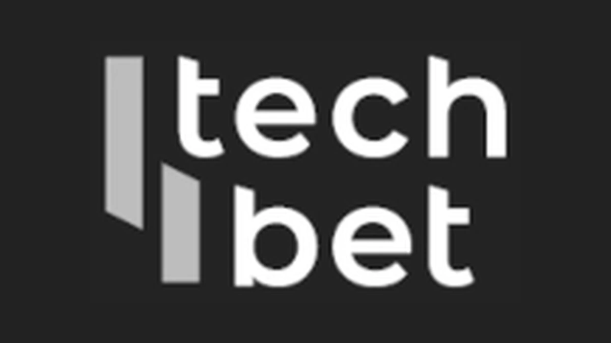 Large Tech4Bet logo on one continuous matching background