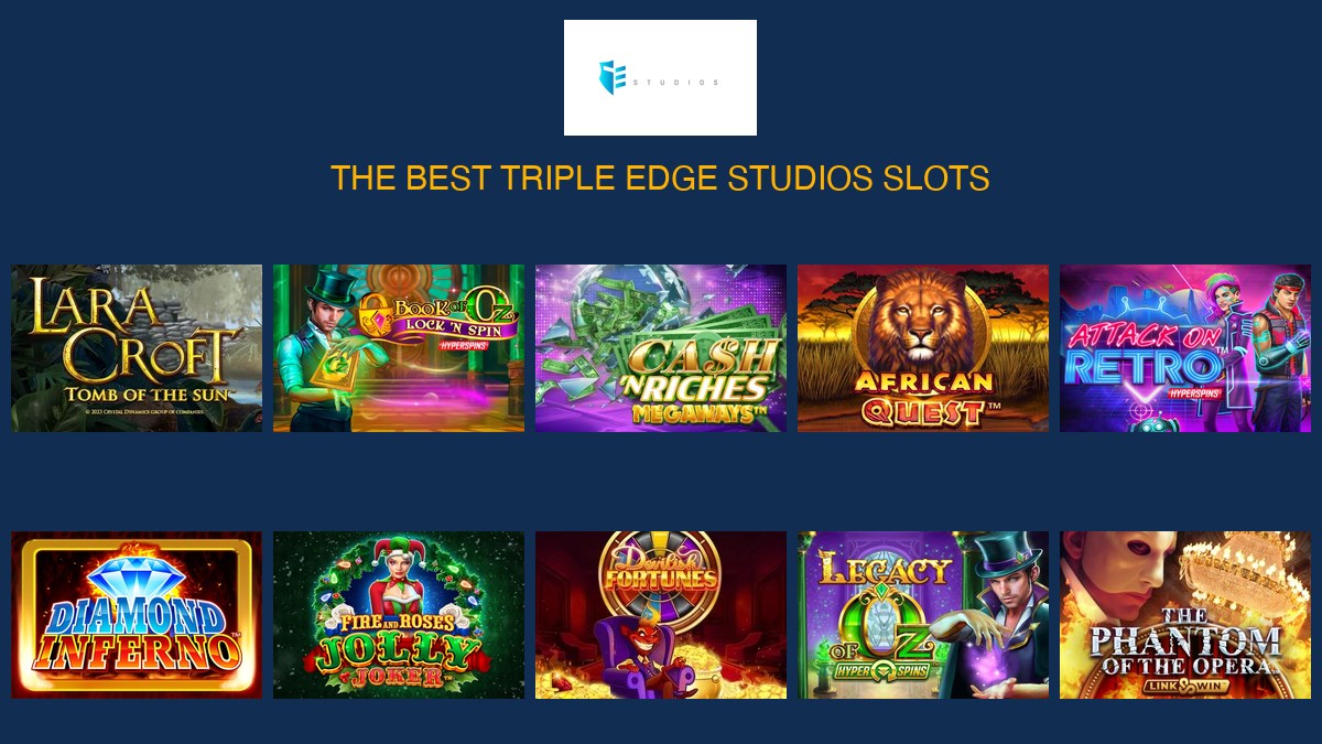 Triple Edge Studios' best slots — Lara Croft: Tomb of the Sun, Devilish Fortunes and more, ranked by All Slot Providers