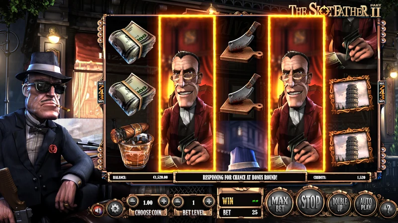 The Slotfather Part II slot gameplay — mob themed 243 ways reels
