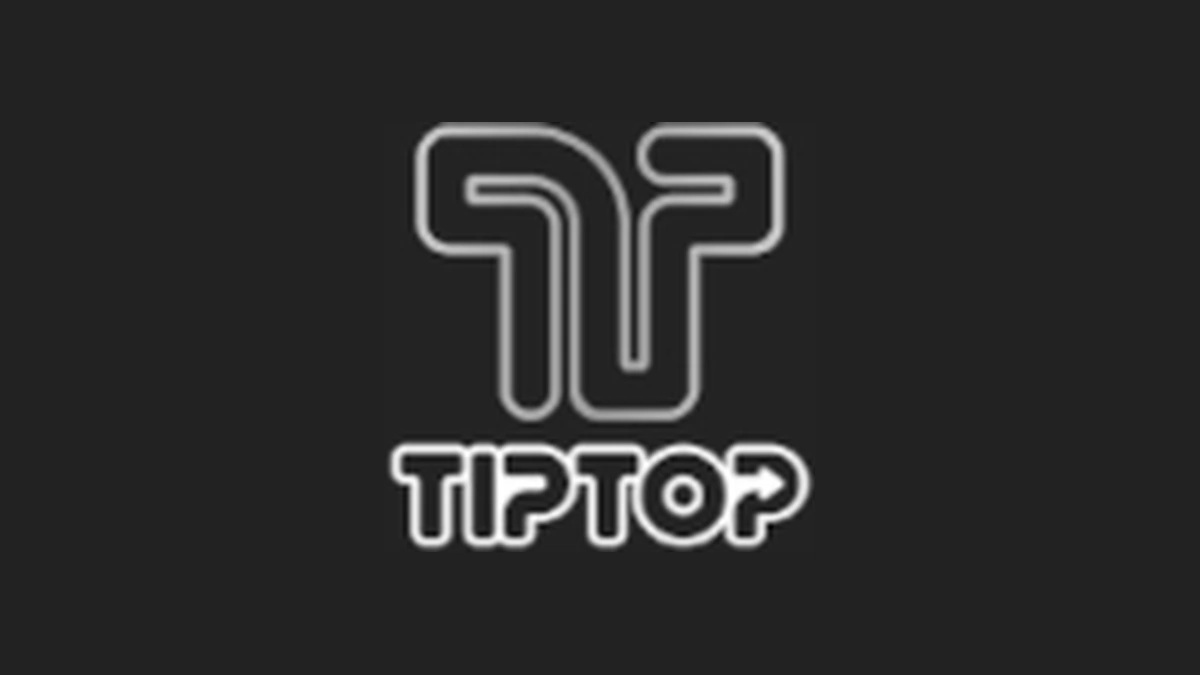 Large official Tiptop logo filling one continuous dark background