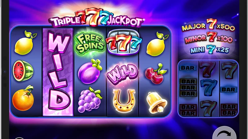 Triple 777 Jackpot slot gameplay — classic Vegas 777 themed reels