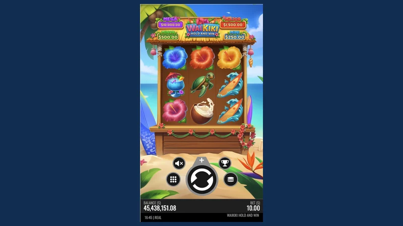 Waikiki Hold and Win slot gameplay — Hawaiian holiday jackpot reels