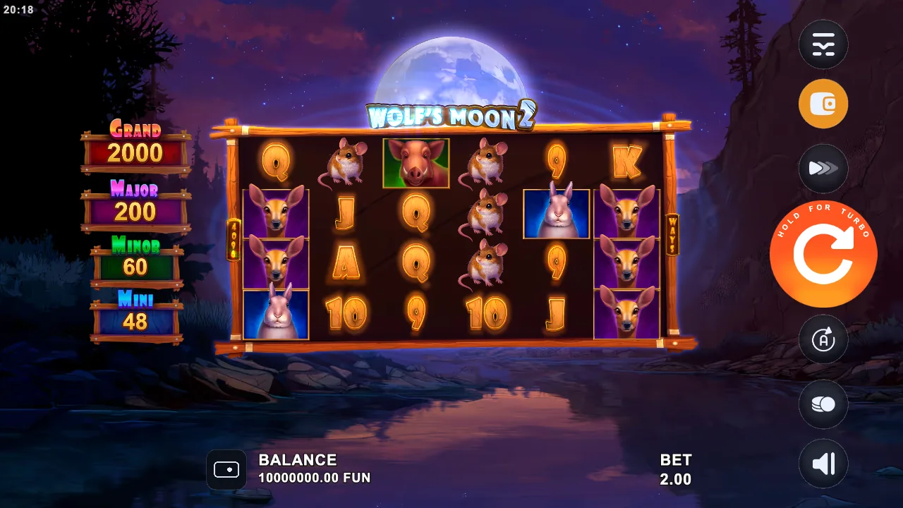 Wolf's Moon 2 loaded gameplay interface with active controls visible