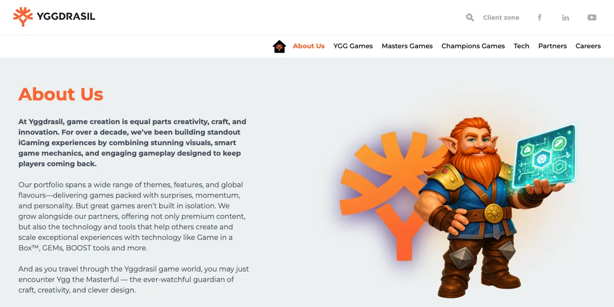 Yggdrasil&rsquo;s official website, yggdrasilgaming.com