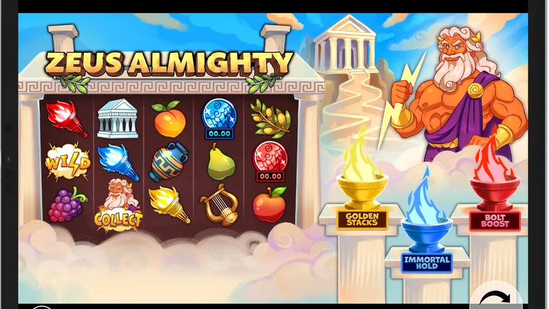 Zeus Almighty slot gameplay — Greek mythology themed reels