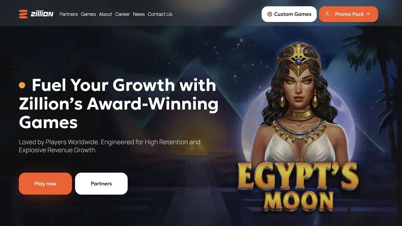 Clean capture of the official Zillion Games website