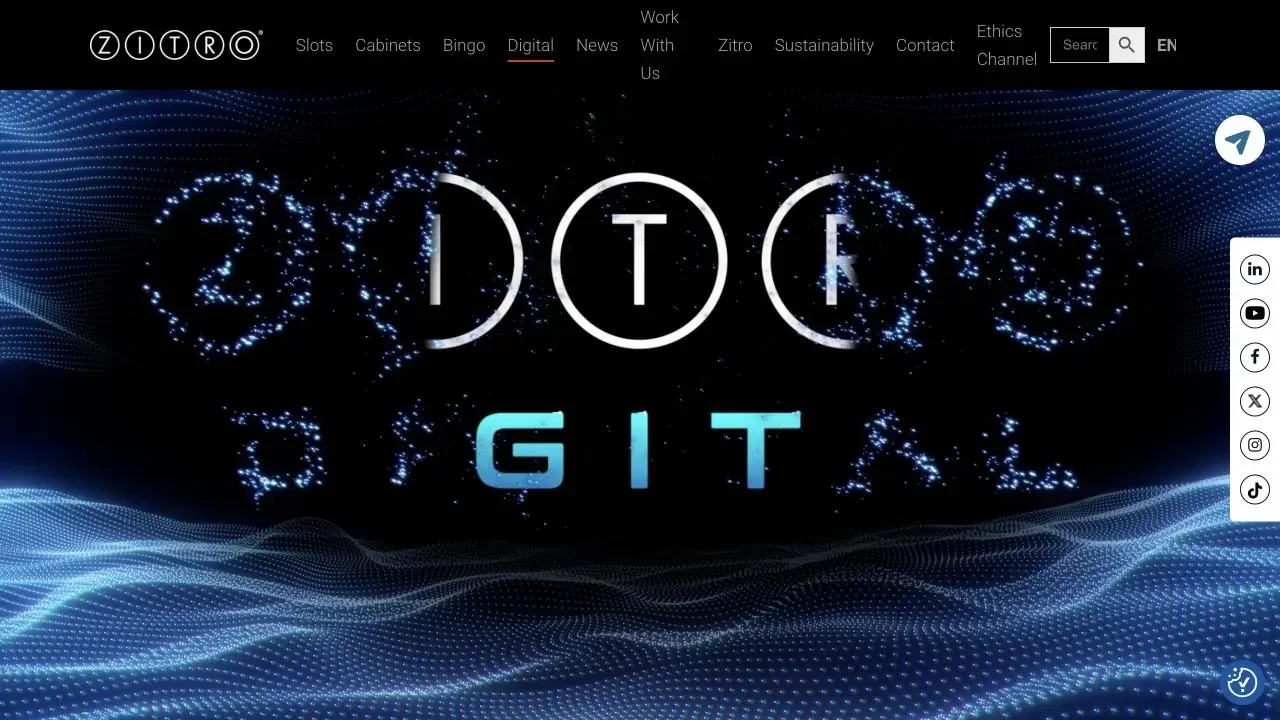 Clean capture of the official Zitro website