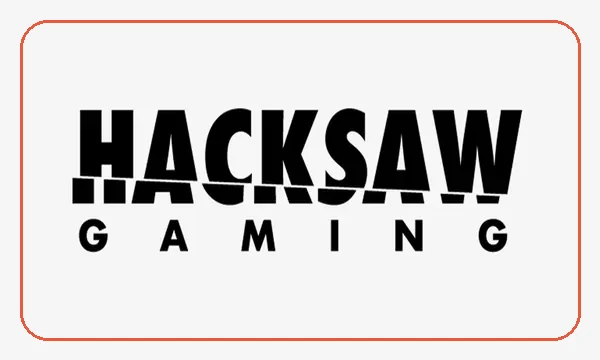 Hacksaw Gaming-Logo auf redaktionellem Hintergrund
