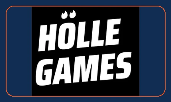 Hölle Games-Logo auf redaktionellem Hintergrund