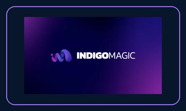 Indigo Magic-Logo auf redaktionellem Hintergrund