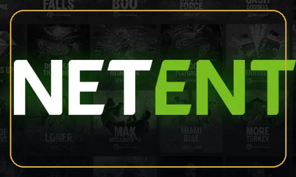 NetEnt-Logo auf redaktionellem Hintergrund
