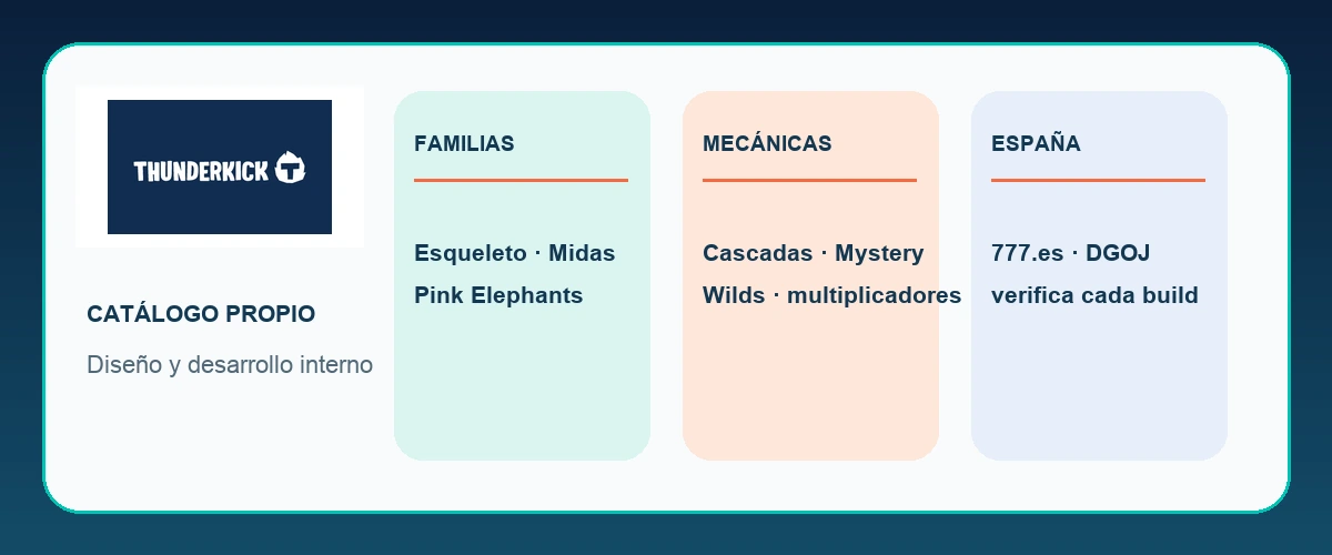 Mapa editorial de las familias, mecánicas y presencia española de Thunderkick